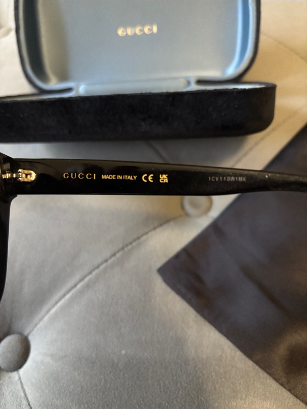 Gucci Black Square Sunglasses for women with Gradient Lenses - Picture 3 of 8